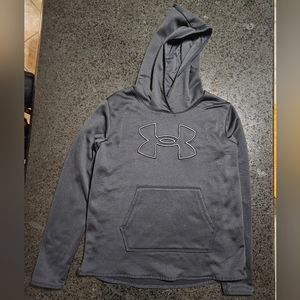 UA Under Armour Black on Black Hoodie Hooded Sweatshirt Size Medium Women's